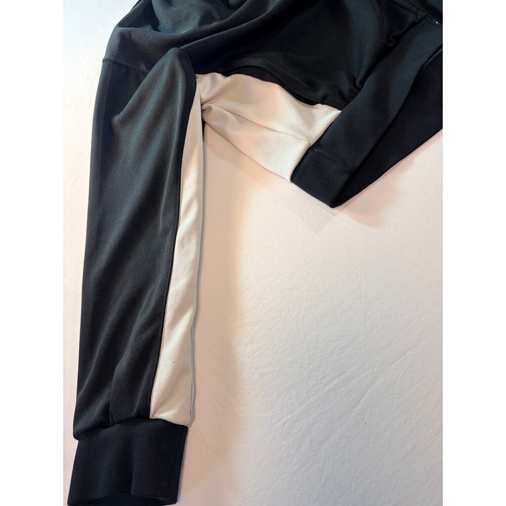Jordan Womens Track Jacket L Black White Colorblock Cropped Jumpman Full Zip - Picture 7 of 10